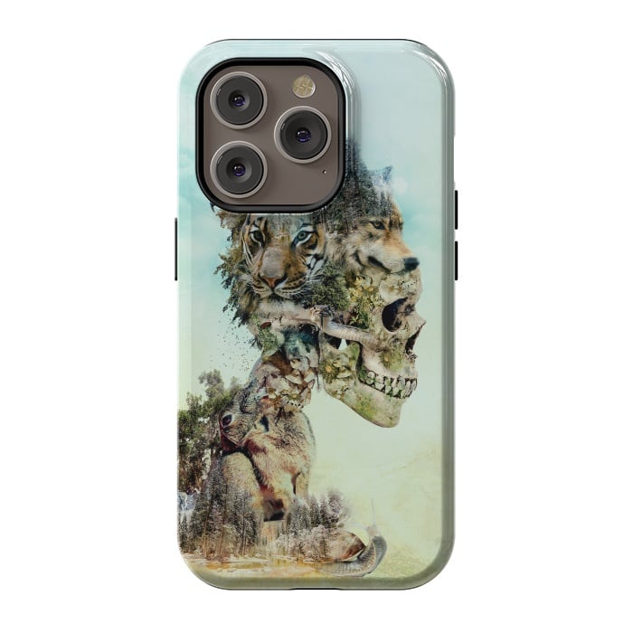 iPhone 14 Pro StrongFit Nature Skull by Riza Peker