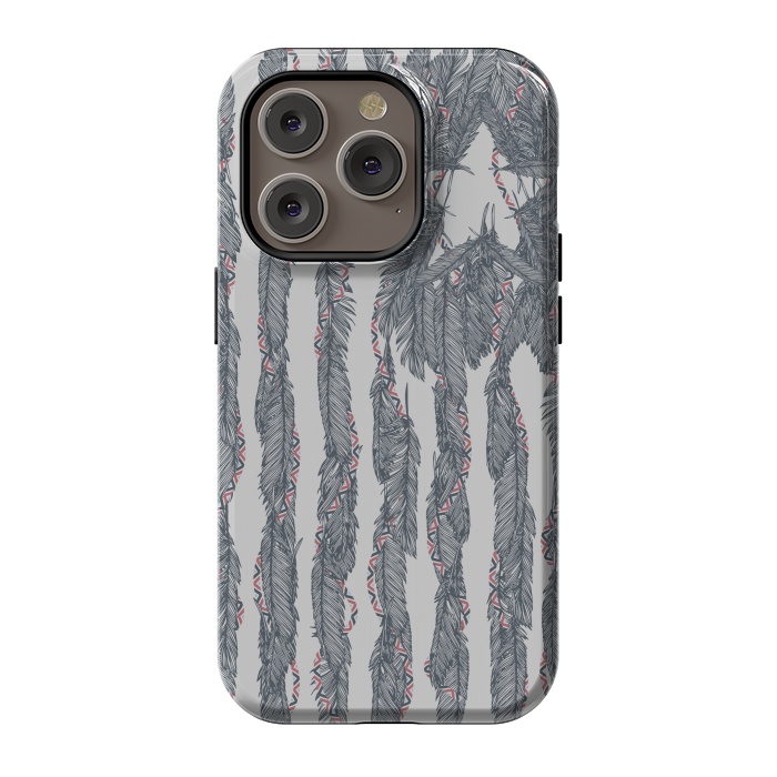 iPhone 14 Pro StrongFit America Feather Flag by Sitchko