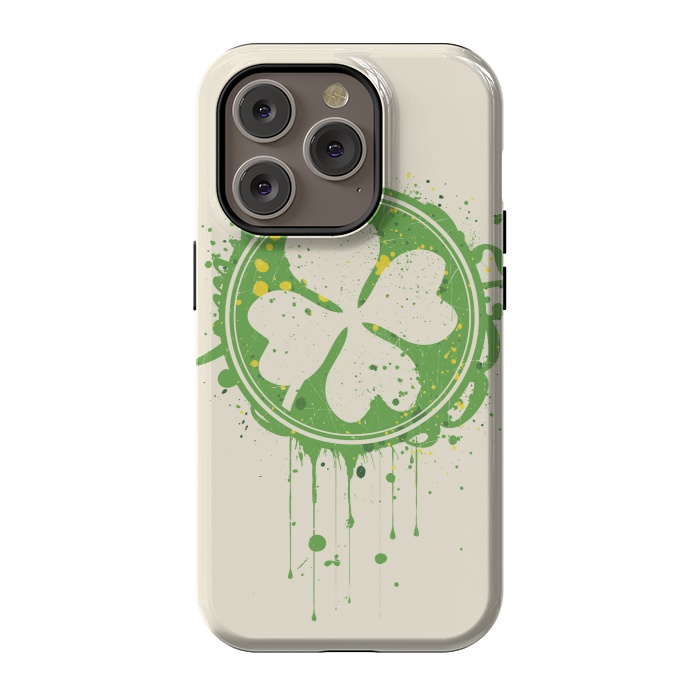 iPhone 14 Pro StrongFit Patrick's clover by Sitchko