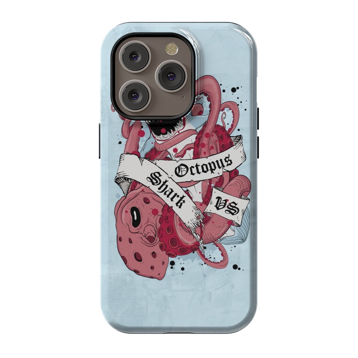 iPhone 14 Pro StrongFit Shark vs Octopus by Sitchko