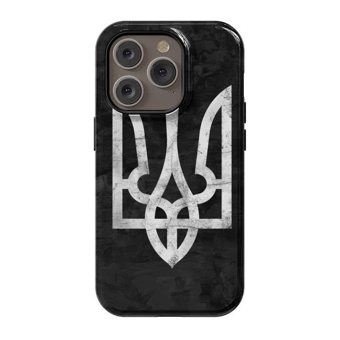 iPhone 14 Pro StrongFit Ukraine Black Grunge by Sitchko