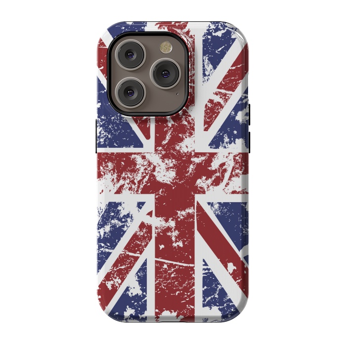 iPhone 14 Pro StrongFit Grunge UK Flag  by Sitchko