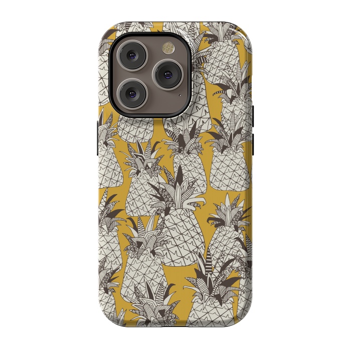 iPhone 14 Pro StrongFit Pineapple Sunshine by Sharon Turner