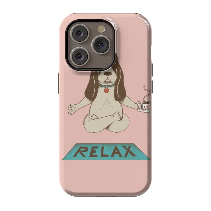 iPhone 14 Pro StrongFit Dog Relax Rose by Coffee Man