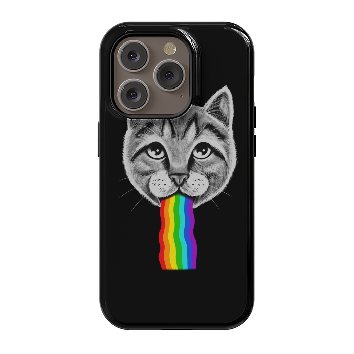 iPhone 14 Pro StrongFit Cat rainbow by Coffee Man