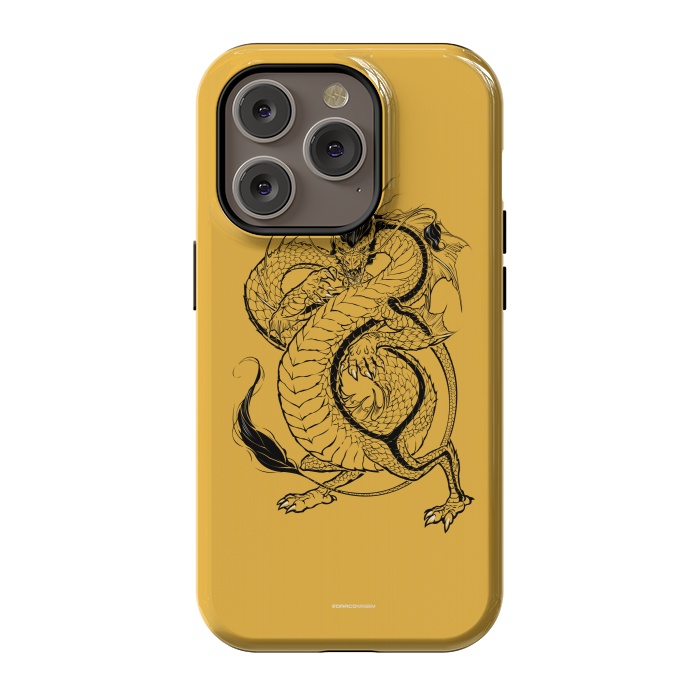 iPhone 14 Pro StrongFit Black Dragon by Draco