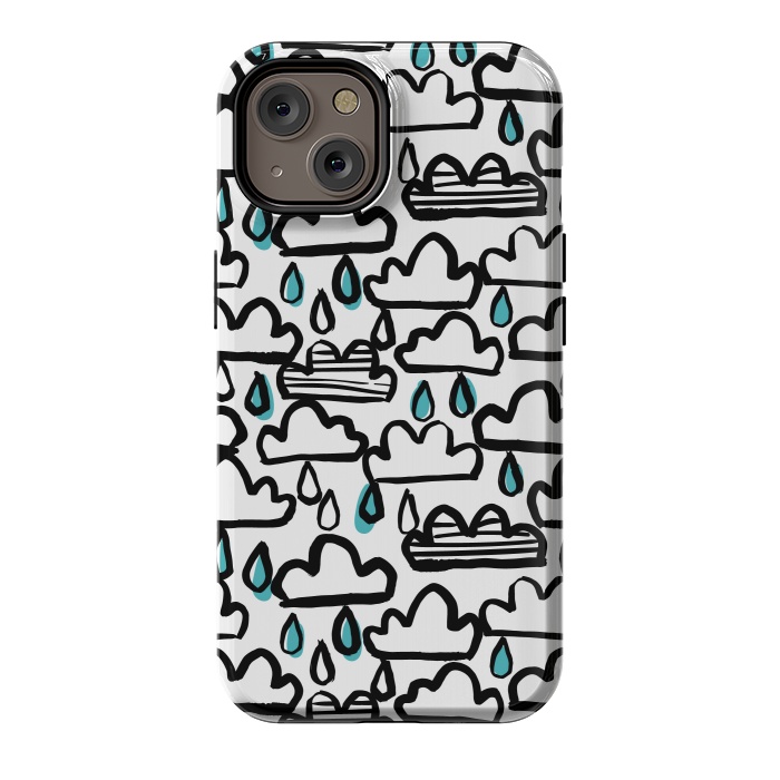 iPhone 14 StrongFit Rain clouds by Laura Grant