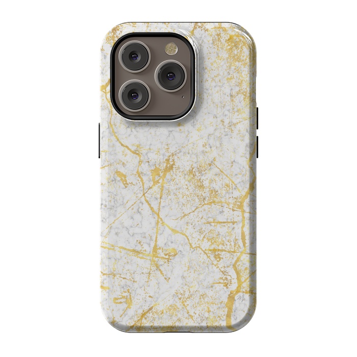 iPhone 14 Pro StrongFit Golden Marble by Martina