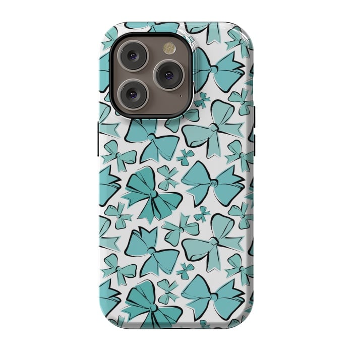 iPhone 14 Pro StrongFit Blue Bows by Martina