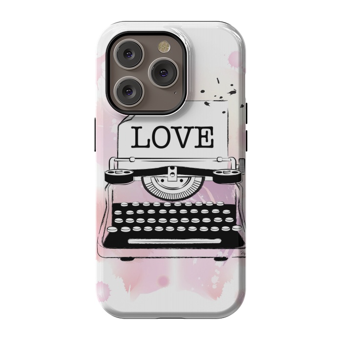 iPhone 14 Pro StrongFit Love Typewriter by Martina
