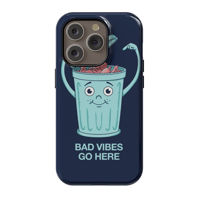 iPhone 14 Pro StrongFit Bad Vibes Go Here by Coffee Man