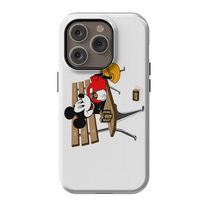 iPhone 14 Pro StrongFit Mickey Mouse Drinking Star Wars Beer by Alisterny