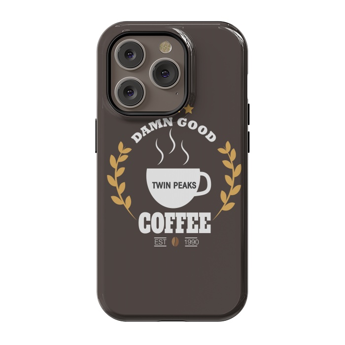iPhone 14 Pro StrongFit Twin Peaks Damn Good Coffee by Alisterny