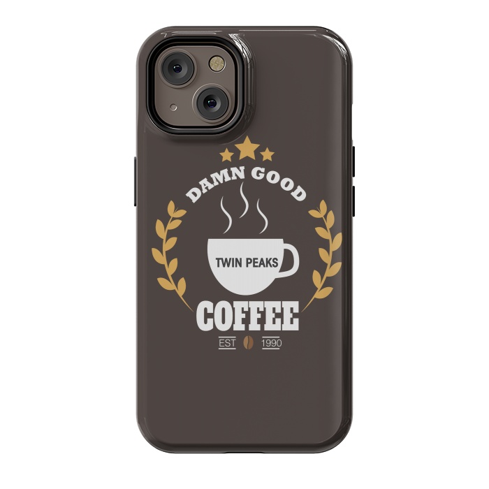 iPhone 14 StrongFit Twin Peaks Damn Good Coffee by Alisterny