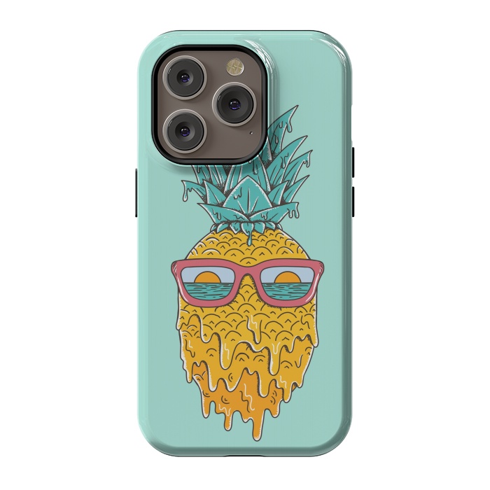iPhone 14 Pro StrongFit Pineapple Summer Blue by Coffee Man