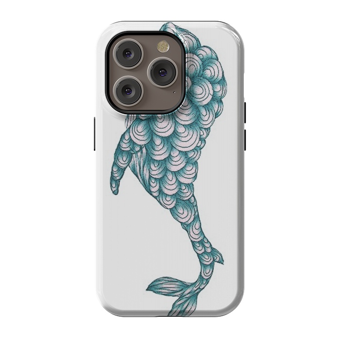 iPhone 14 Pro StrongFit Turquoise Whale by ECMazur 