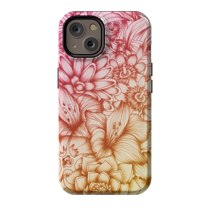 iPhone 14 StrongFit Tropical Flowers by ECMazur 