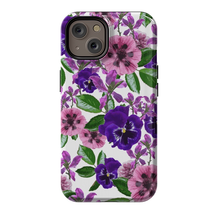 iPhone 14 StrongFit White Floral Garden by Zala Farah