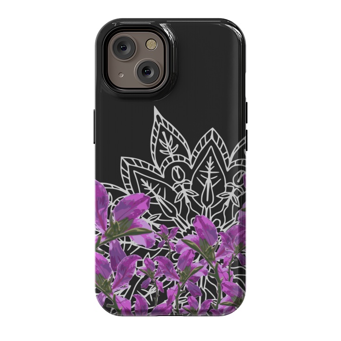iPhone 14 StrongFit Mandala + Purple Vines by Zala Farah