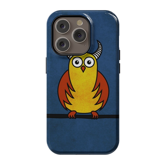 iPhone 14 Pro StrongFit Funny Cartoon Horned Owl by Boriana Giormova