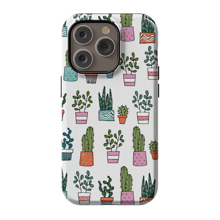 iPhone 14 Pro StrongFit cacti in pots 2 by Laura Grant