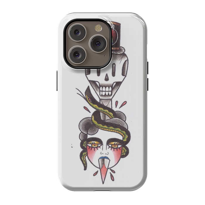 iPhone 14 Pro StrongFit Skull dagger snake by Evaldas Gulbinas 