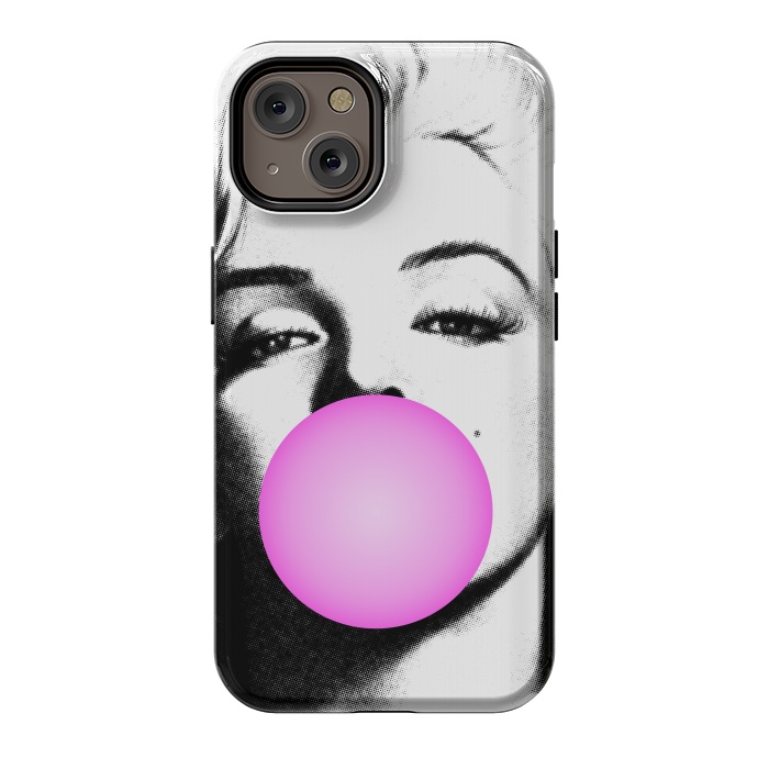 iPhone 14 StrongFit Marilyn Chewing Gum Bubble by Mitxel Gonzalez