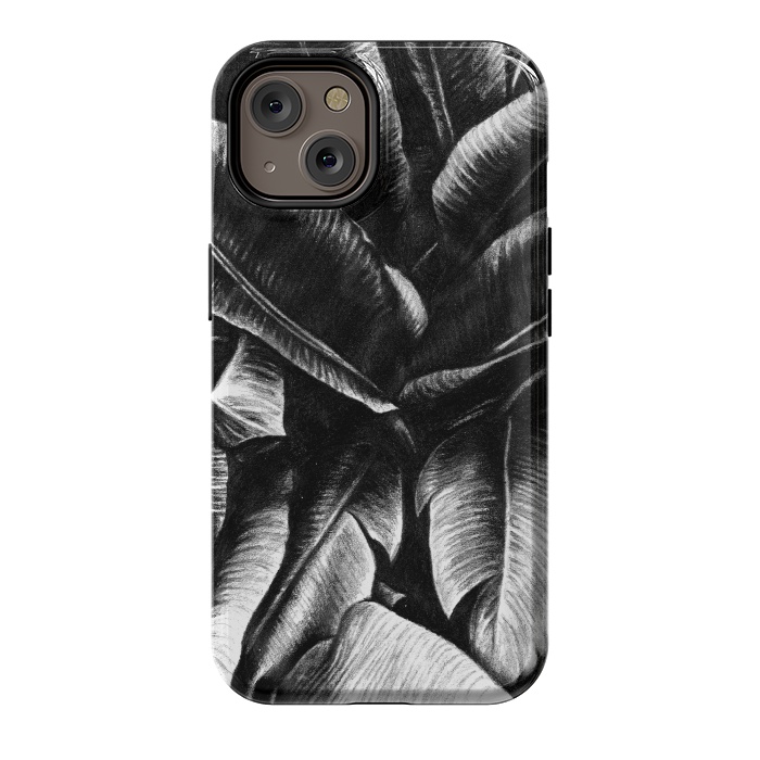 iPhone 14 StrongFit Dark Leaves by Caitlin Workman