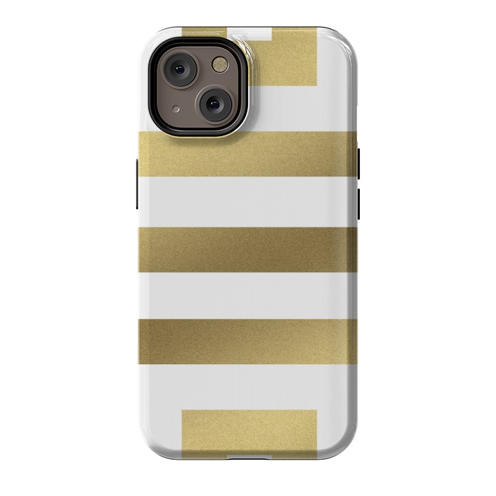 iPhone 14 StrongFit Gold Stripes by Caitlin Workman