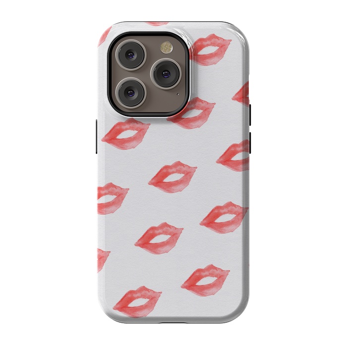 iPhone 14 Pro StrongFit Lips Red by Caitlin Workman