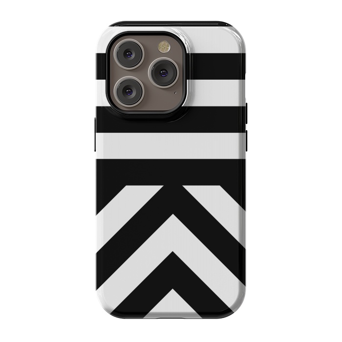 iPhone 14 Pro StrongFit Black Stripes by Caitlin Workman
