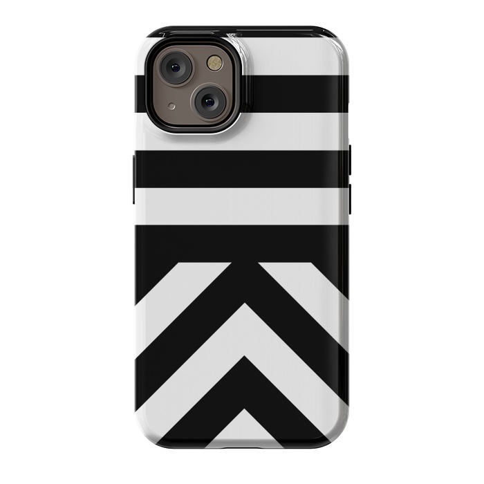 iPhone 14 StrongFit Black Stripes by Caitlin Workman