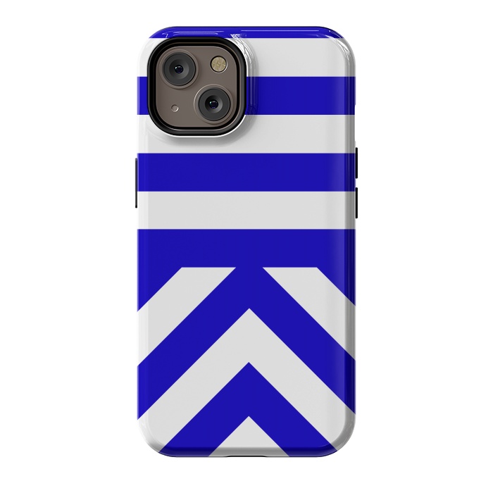 iPhone 14 StrongFit Blue Stripes by Caitlin Workman