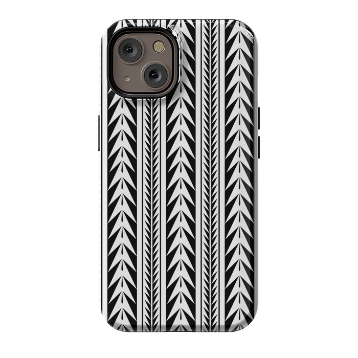 iPhone 14 StrongFit Edgy Black Stripes by Caitlin Workman