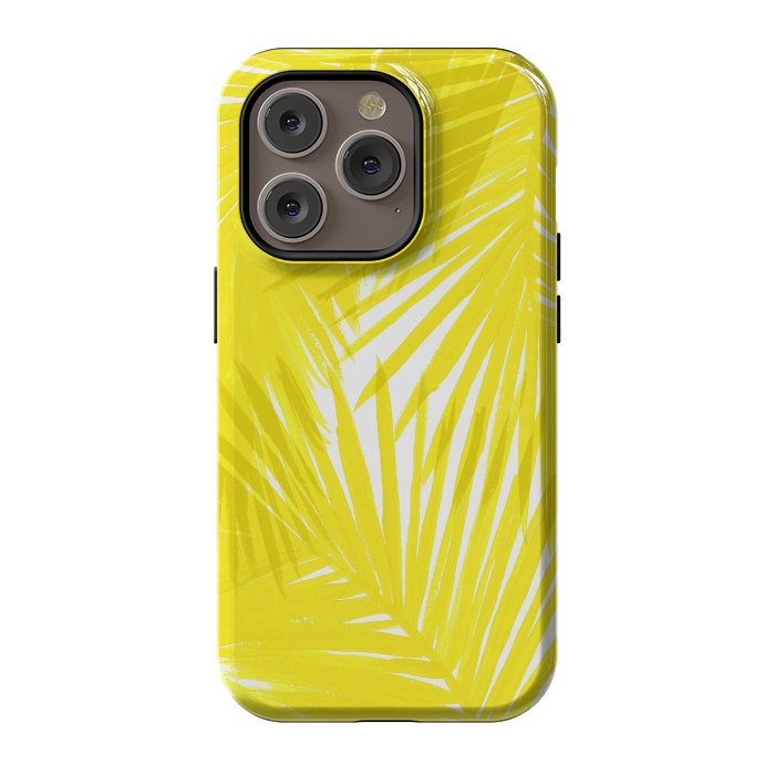iPhone 14 Pro StrongFit Yellow Palms by Caitlin Workman