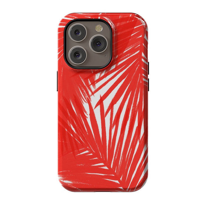 iPhone 14 Pro StrongFit Red Palms by Caitlin Workman