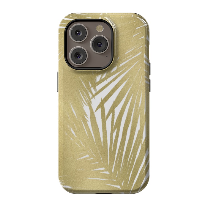 iPhone 14 Pro StrongFit Gold Palms by Caitlin Workman