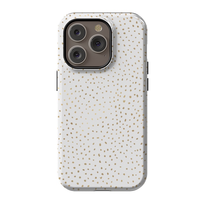 iPhone 14 Pro StrongFit Dotted Gold by Caitlin Workman