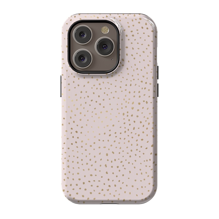 iPhone 14 Pro StrongFit Dotted Pink and Gold by Caitlin Workman