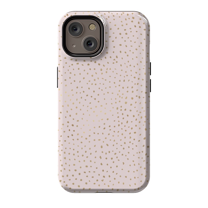 iPhone 14 StrongFit Dotted Pink and Gold by Caitlin Workman