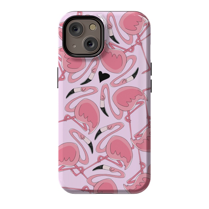 iPhone 14 StrongFit Flamingo Love by Alice De Marco