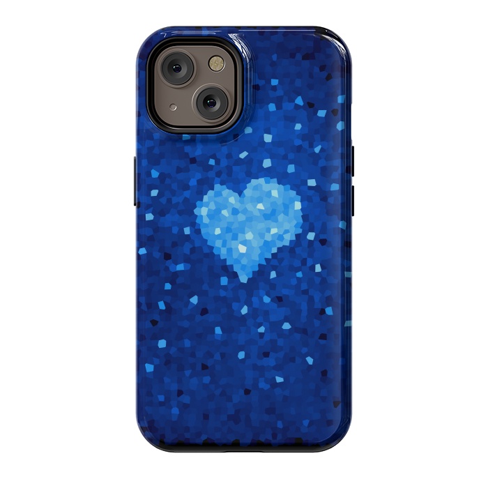 iPhone 14 StrongFit Winter Blue Crystal Heart by Boriana Giormova