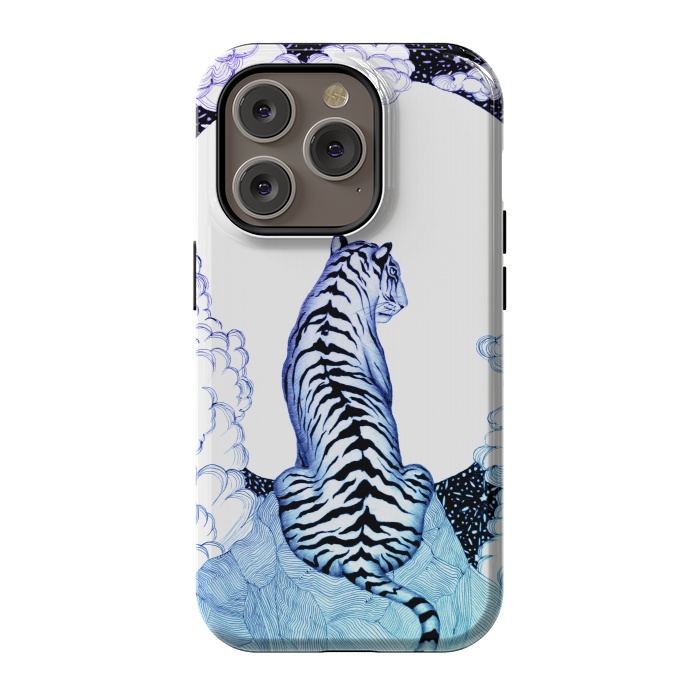 iPhone 14 Pro StrongFit Ombre Tiger Moon by ECMazur 