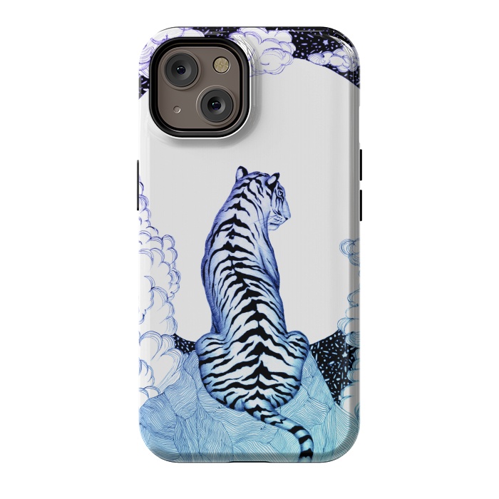 iPhone 14 StrongFit Ombre Tiger Moon by ECMazur 