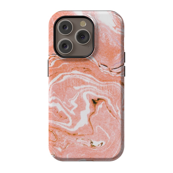 iPhone 14 Pro StrongFit Coral Blush Marble by Uma Prabhakar Gokhale