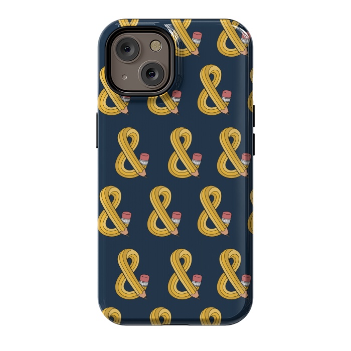 iPhone 14 StrongFit Ampersand pencil pattern by Coffee Man