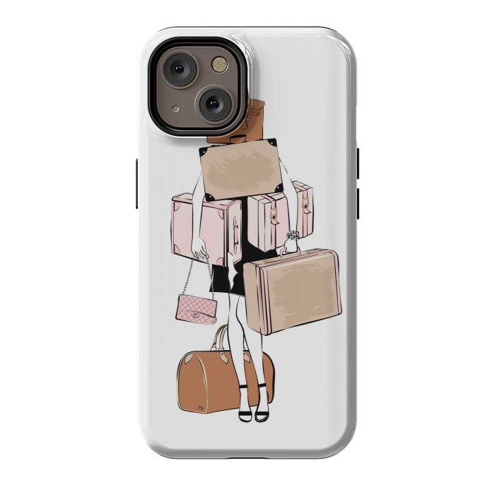 iPhone 14 StrongFit Woman with luggage by Martina