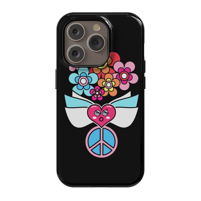 iPhone 14 Pro StrongFit LOVE AND PEACE by Michael Cheung