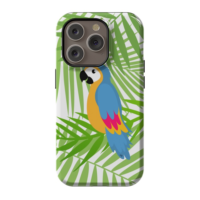 iPhone 14 Pro StrongFit Cute colourful parrot by Martina