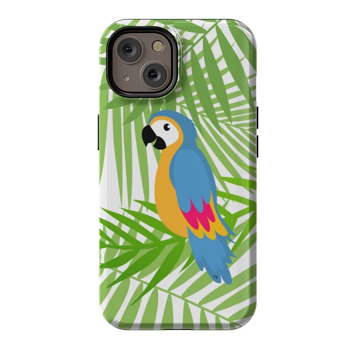 iPhone 14 StrongFit Cute colourful parrot by Martina